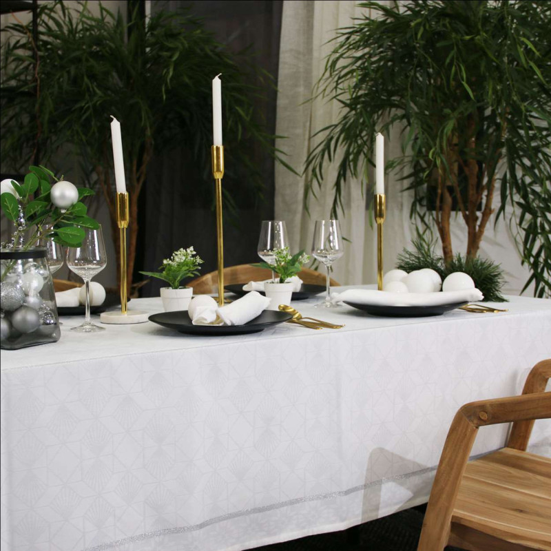 NAPPE REVEILLON BLANC 350X150CM NAPPE REVEILLON BLANC 350X150CM