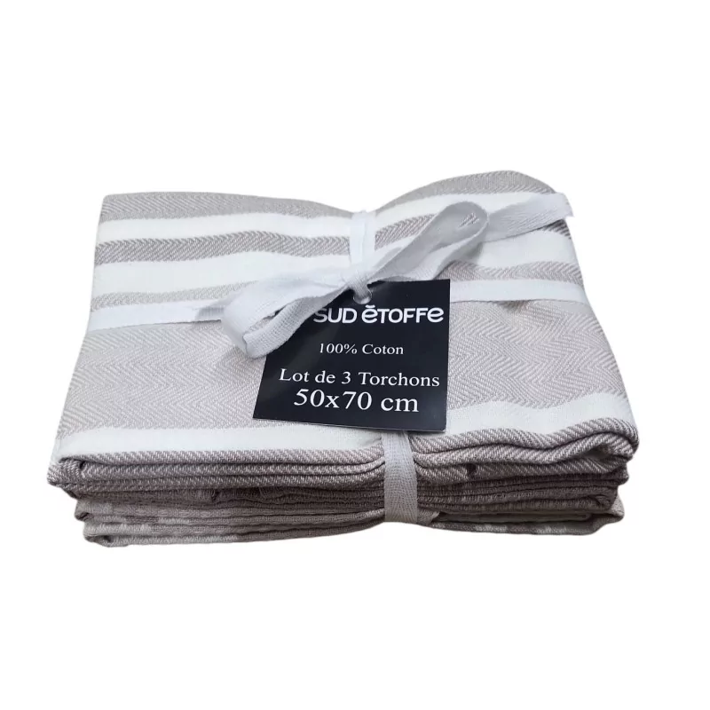 Strofinacci da cucina in lino 50x70cm set da 3 Sud Étoffe