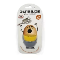 Coquetier en silicone avec pieds ventouses Lot de 2