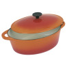 Cocotte en fonte ovale 9L orange