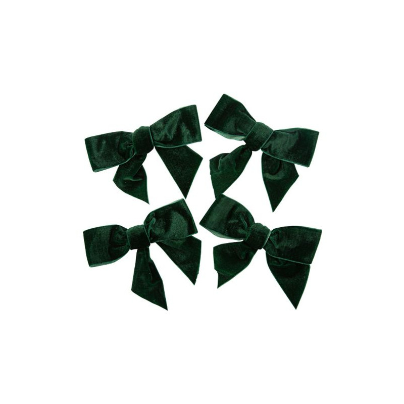 4 Nœuds Velours Vert Anglais 16x12cm 4 Nœuds Velours Vert Anglais 16x12cm
