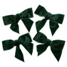 4 Nœuds Velours Vert Anglais 16x12cm