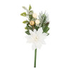 Branche Givrée Fleur Poinsettia Blanche