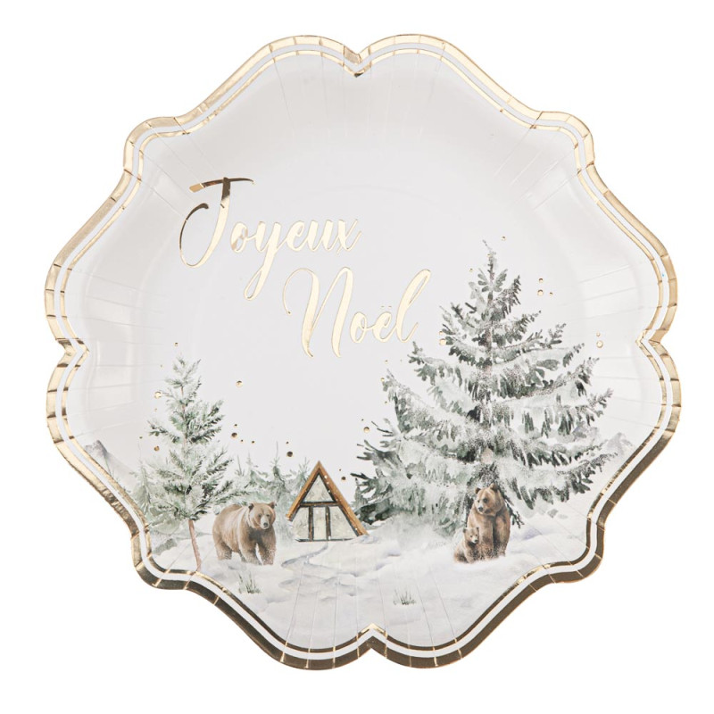 8 Assiettes "Joyeux Noël" Let it Snow Ca 8 Assiettes "Joyeux Noël" Let it Snow Ca