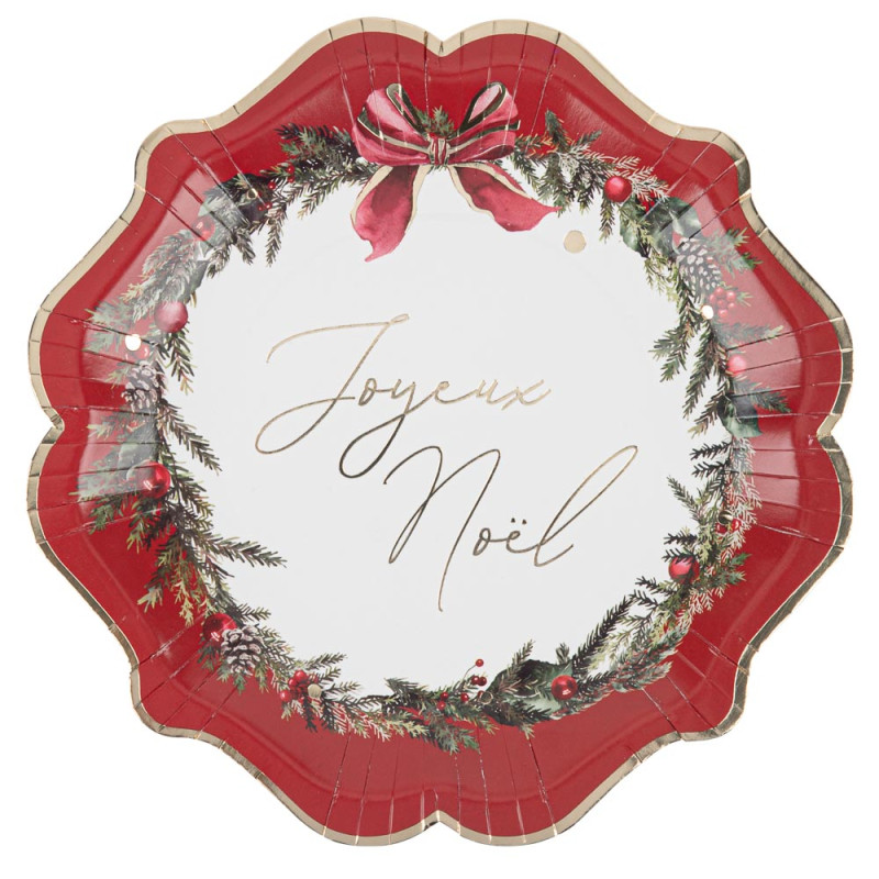 8 Assiettes "Joyeux Noël" Christmas Time