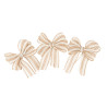 3 Nœuds Rayés Jute Beige et Crème 8x8,5c