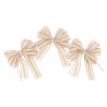 3 Nœuds Rayés Jute Beige et Crème 13x11c