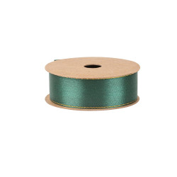 Ruban Tradi Satin Vert et Liseré Or 2,5
