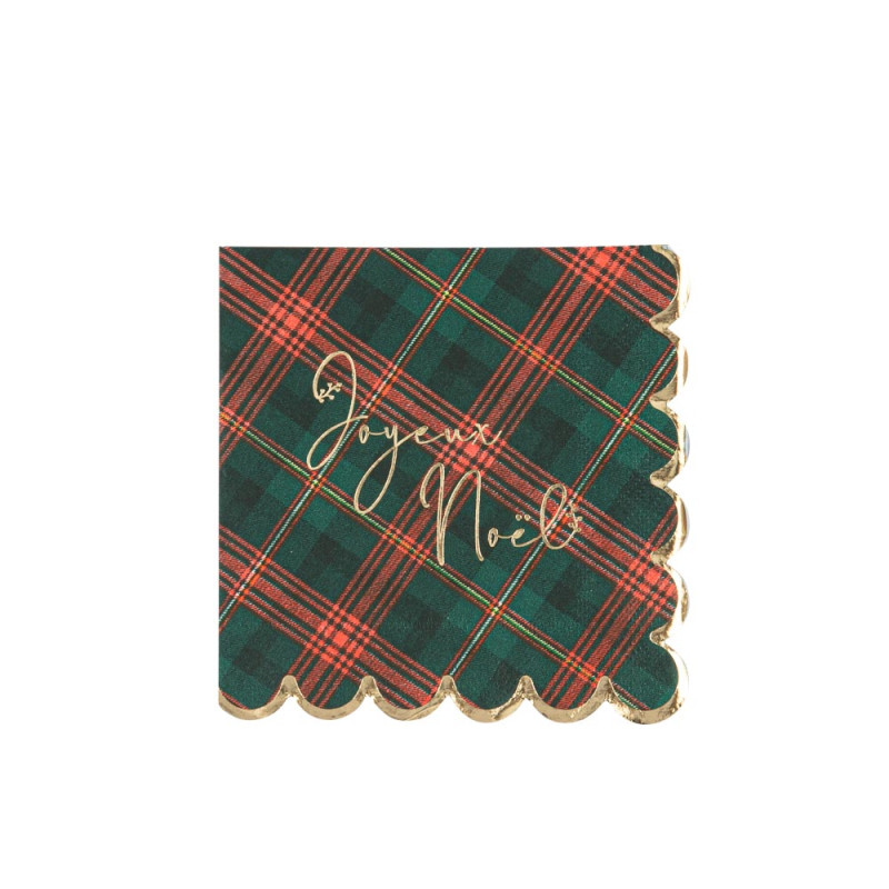 20 Serviettes Cocktail Scottish Christma