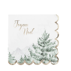 16 Serviettes Sapin "Joyeux Noël" Let it
