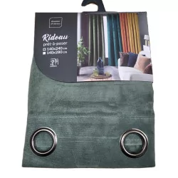 RIDEAU VELVETINE KAKI VELOURS 140x240cm