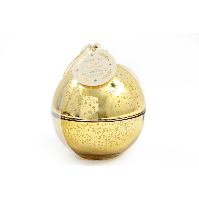Bougie boule de Noël doré d12,5cm