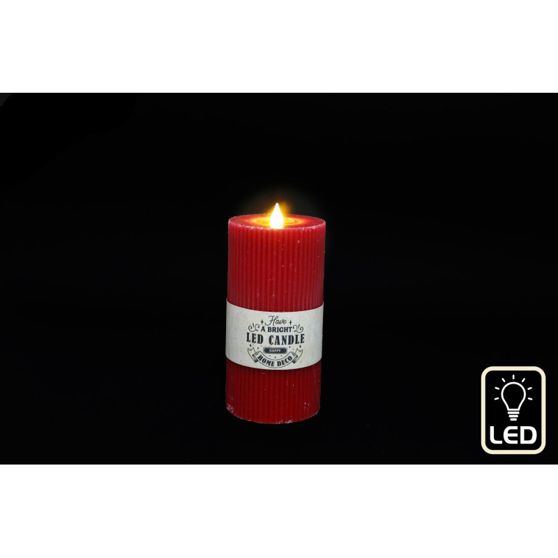 Bougie led pillier Rouge 7,5x15cm