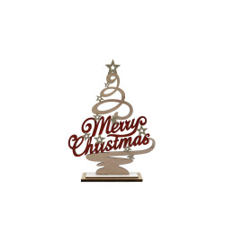 Arbre "Merry Christmas" Rouge Déco laser