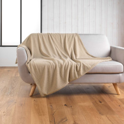 PLAID WOOLY BEIGE 125x150CM BOUCLETTE UN