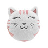 COUSSIN CHATCHAT 40CM VELOURS+IMIT FOURR