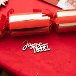 10 Confettis "Joyeux Noël" en Bois Or 6x