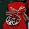 3 Red and Cream Striped Jute Bows Natural Christmas Decoration