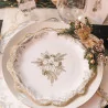 8 Vintage Kerstborden - Wit, Engels Groen, Goud Karton - D22,5cm