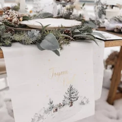 Runner da tavolo "Buon Natale" Paesaggio innevato 28 cm x 3 m