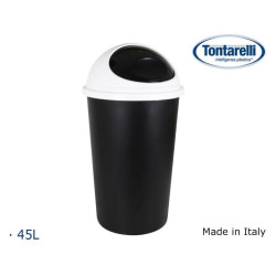 POUBELLE 50L "BIG HOOP"H72XD39CM A/COUV