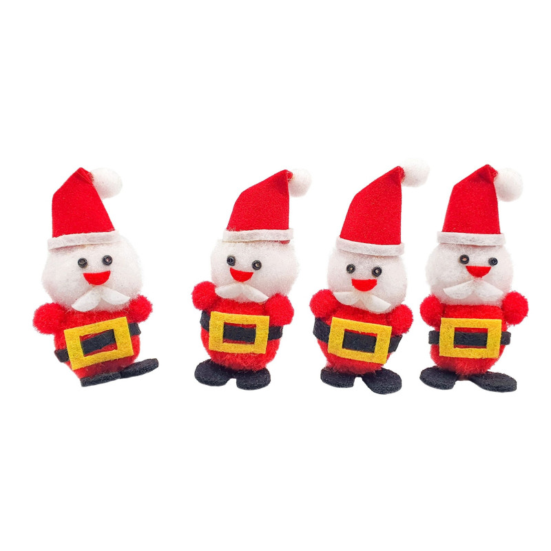 Père Noël pompons et feutrine, 5,5x3cm x