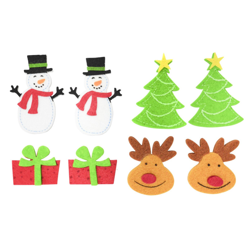 Stickers formes de Noël feutrine, de 3,5
