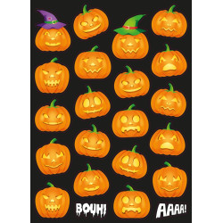 Gommettes halloween x44pcs 3/4cm