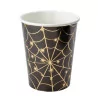 Black and Gold Spiderweb Cups x8