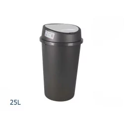 BINGO 25L graphite/white bin with push lid
