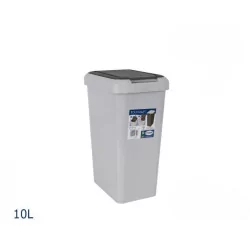 9L grijze keukenprullenbak...
