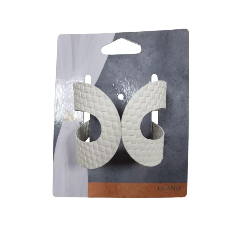 Embrasse manchette Orient blanc mat en métal Embrasse manchette Orient blanc mat en métal