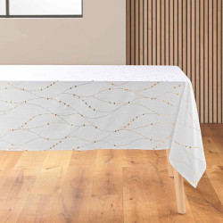 NAPPE FIRMAMENT BLANC/OR 140x240CM