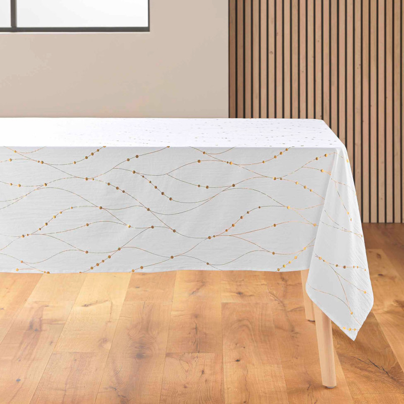 NAPPE FIRMAMENT BLANC/OR 140x240CM NAPPE FIRMAMENT BLANC/OR 140x240CM