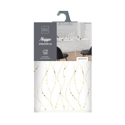NAPPE FIRMAMENT BLANC/OR 140x240CM