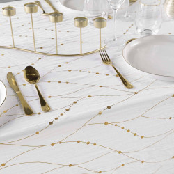 NAPPE FIRMAMENT BLANC/OR 140x240CM