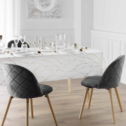 NAPPE FIRMAMENT BLANC/OR 140x240CM