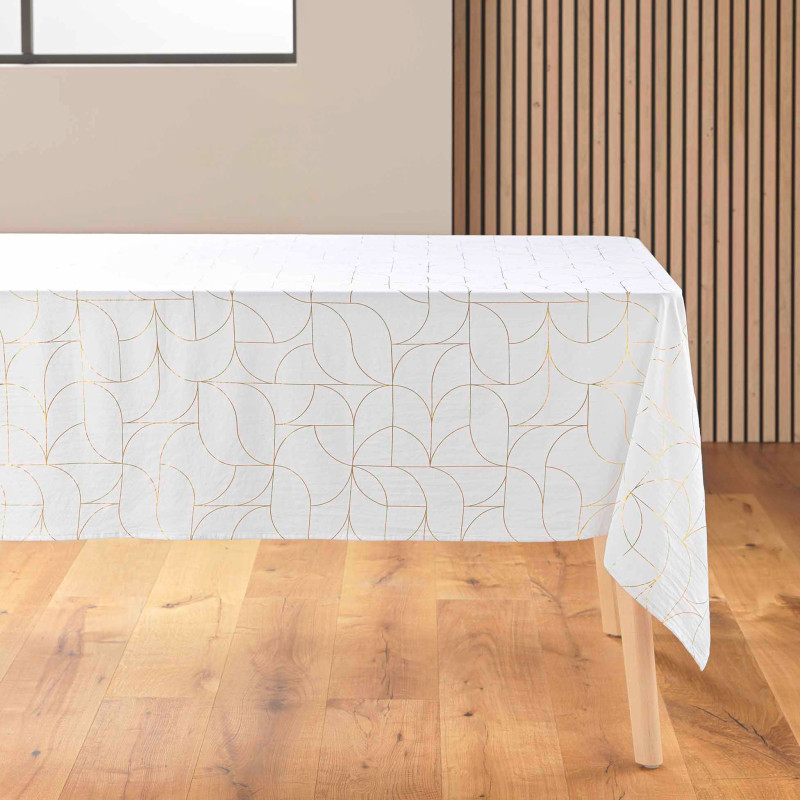 NAPPE LOUXOR BLANC/OR 140x240CM NAPPE LOUXOR BLANC/OR 140x240CM