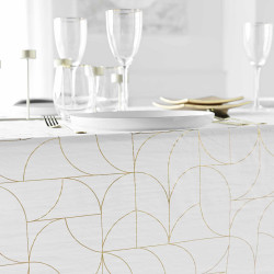NAPPE LOUXOR BLANC/OR 140x240CM