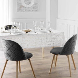 NAPPE LOUXOR BLANC/OR 140x240CM