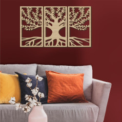 ARBRE DE VIE TRIPTYQUE DECOBOIS 70X40CM