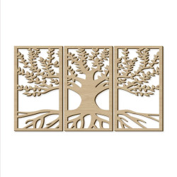 ARBRE DE VIE TRIPTYQUE DECOBOIS 70X40CM
