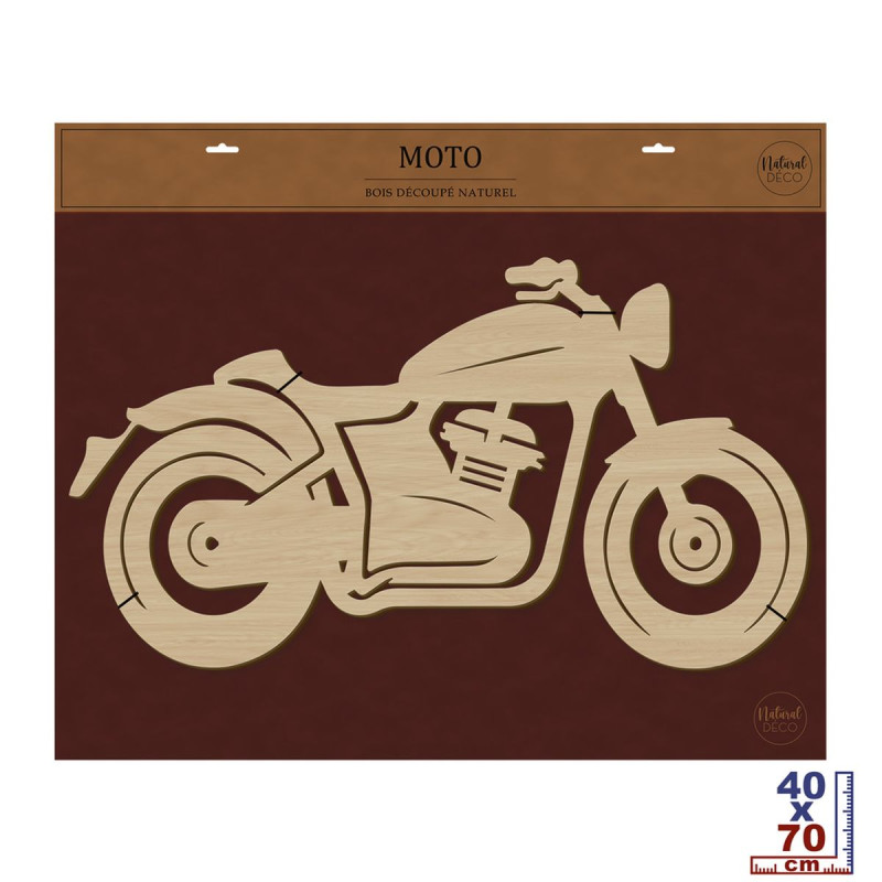 MOTO DECO BOIS 70X40CM 75x0,4x62