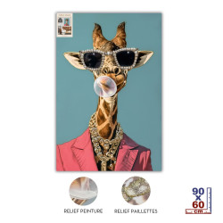 TOILE PAILLETTES GIRAFE 60x4x90