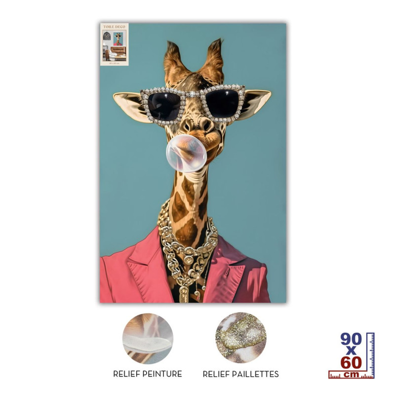 TOILE PAILLETTES GIRAFE 60x4x90 TOILE PAILLETTES GIRAFE 60x4x90