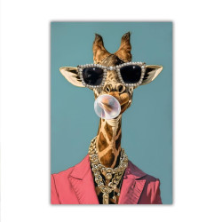 TOILE PAILLETTES GIRAFE 60x4x90