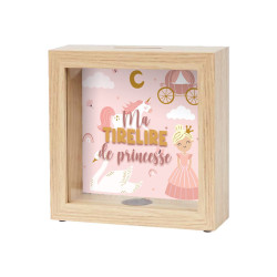 Tirelire pour enfant "princesse" 16x5x16cm carré