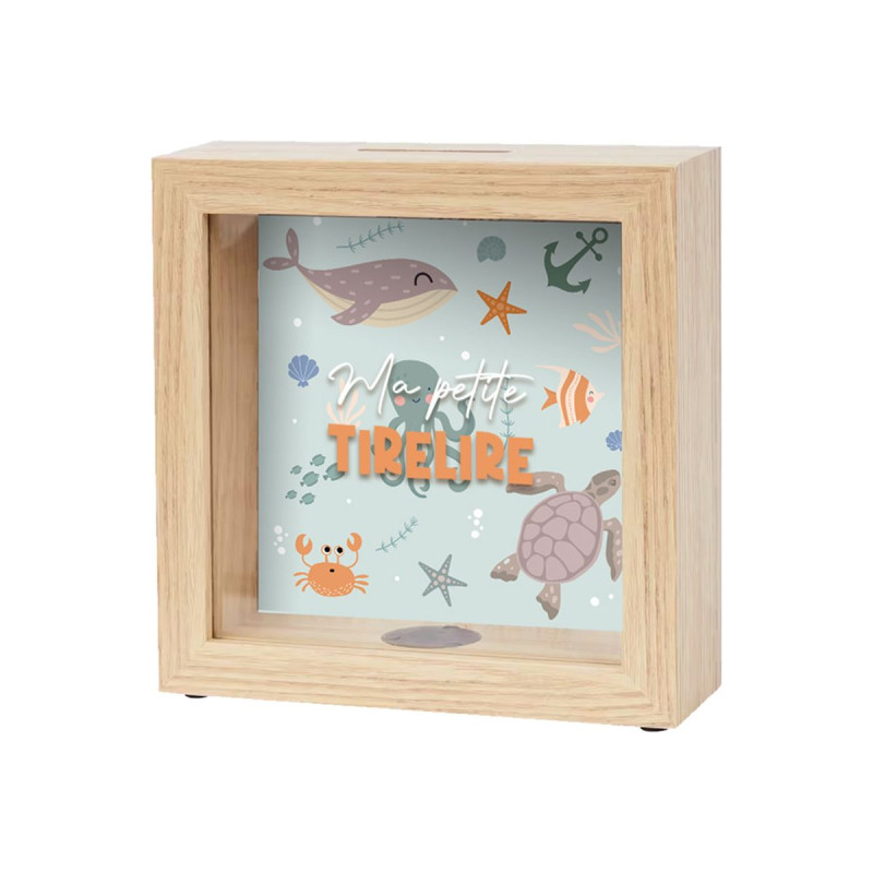 TIRELIRE ENFANT "OCEAN" 16x5x16 CARRE