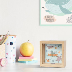 TIRELIRE ENFANT "OCEAN" 16x5x16 CARRE