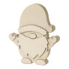 Gnome en bois brut à poser 18x15x1,5cm